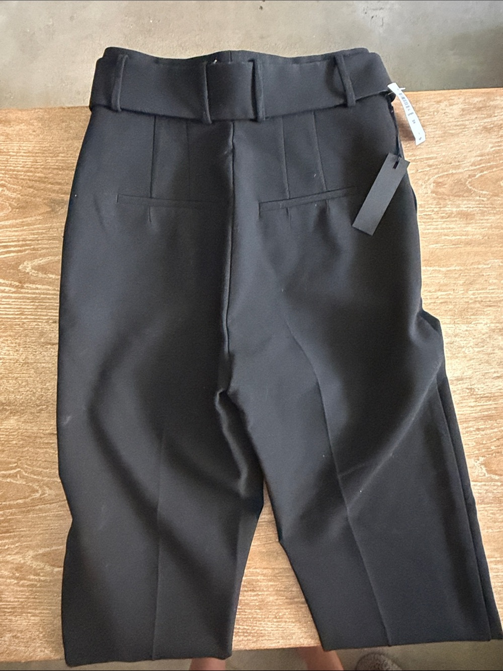 Aritzia Black High-Waist Belted Trousers - Picture 3 of 5